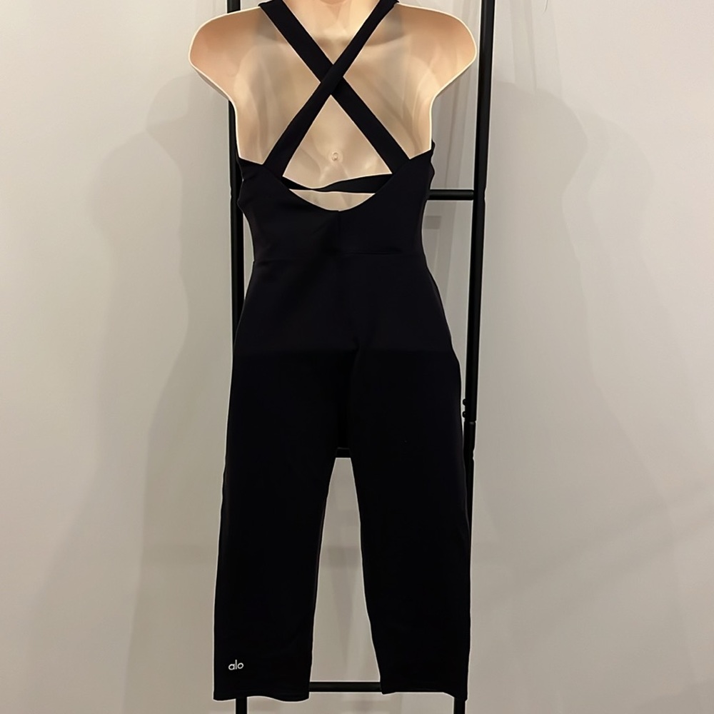 ALO Yoga Airbrush Physique Onesie Black Jumpsuit Bodysuit - Picture 7 of 16